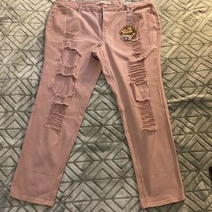 Mauve Distressed “Elite Jeans” Jeans